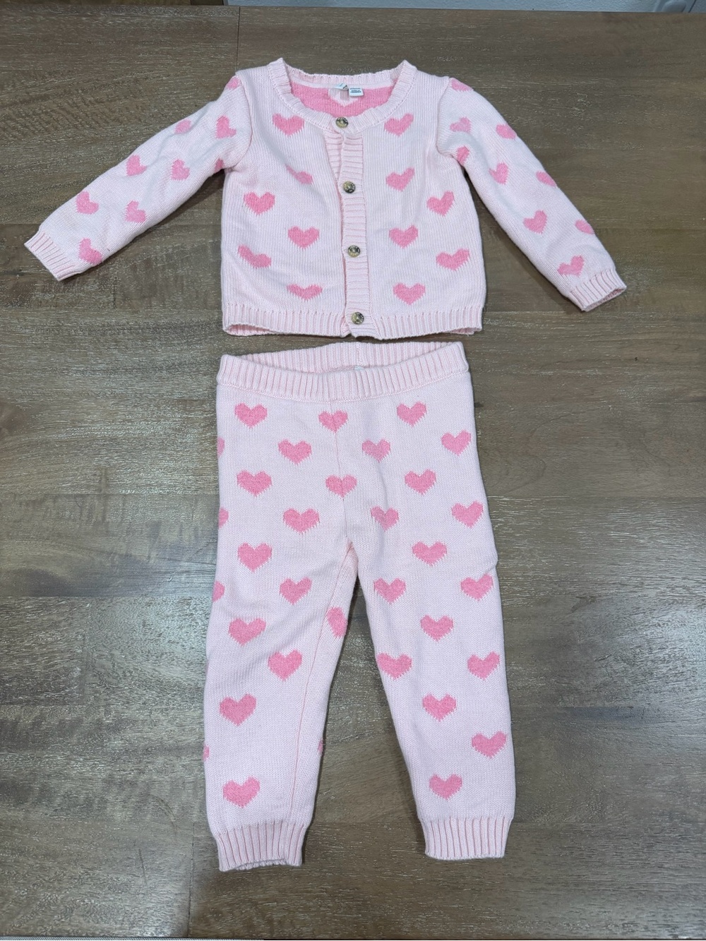 Janie and Jack Heart Knit Sweater Set
